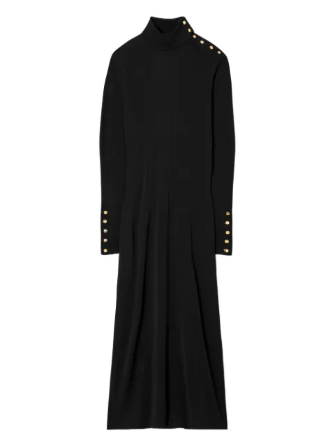 Tory Burch Vestido gola alta com detalhe de botões