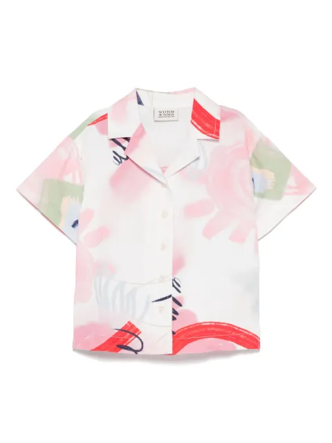 Scotch & Soda Kids camisa con estampado abstracto