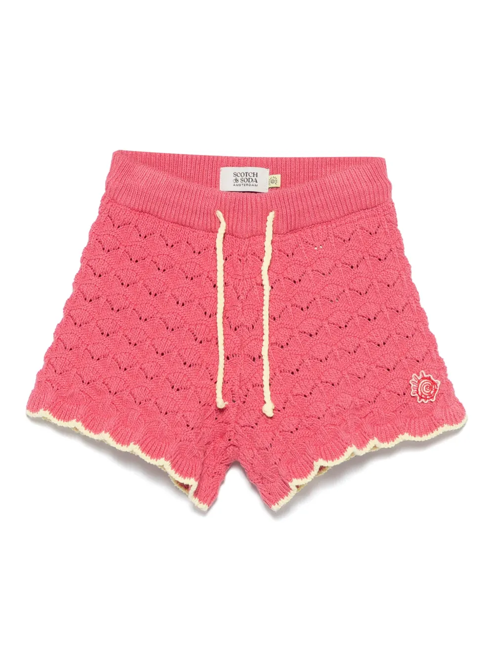 Scotch & Soda Kids Gebreide gewelfde shorts Roze