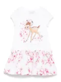 Monnalisa x Disney Bambi-print dress - White