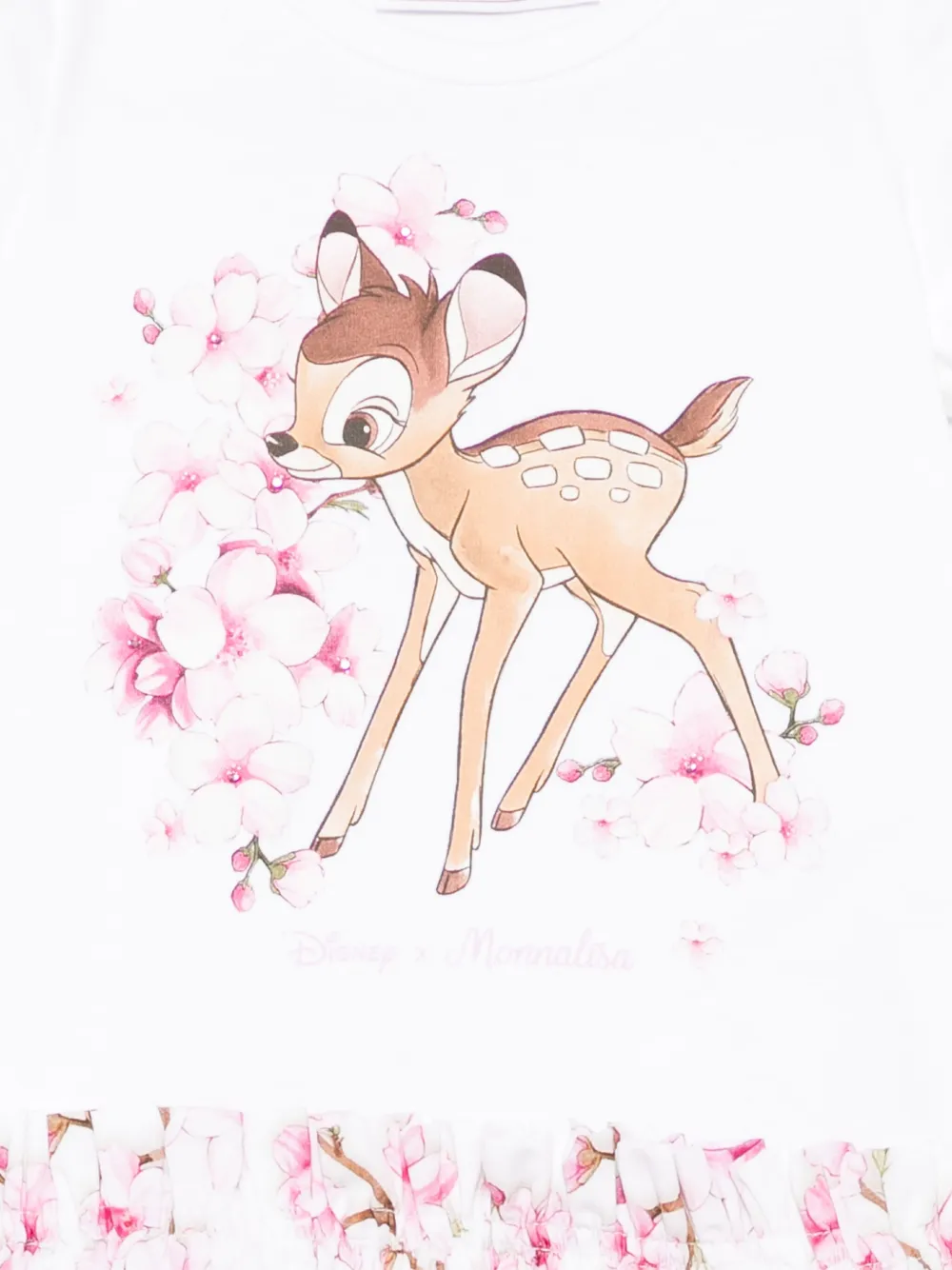 Monnalisa x Disney jurk met Bambi print Wit