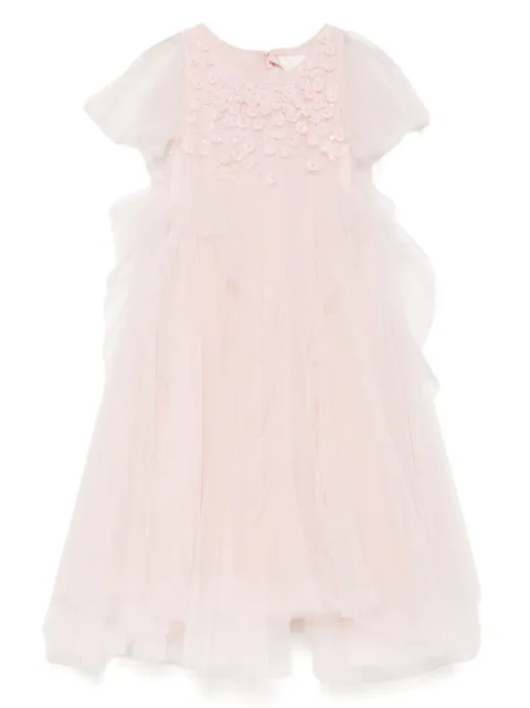 MAISON AVA floral-appliqué dress