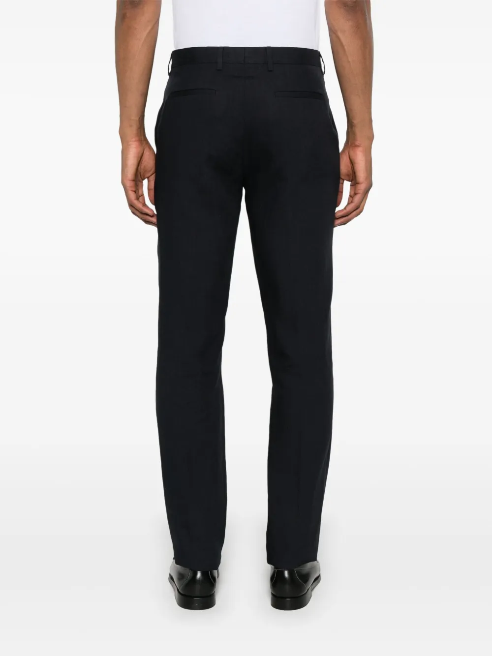 Shop Paul Smith Linen Trousers In Blue