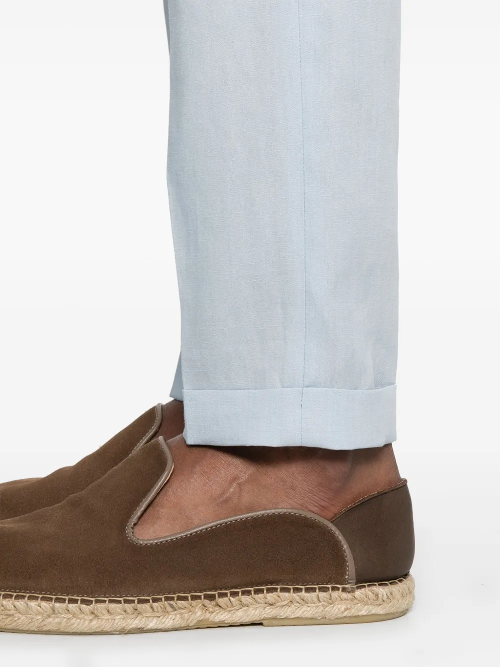 Shop Paul Smith Linen Trousers In Blue