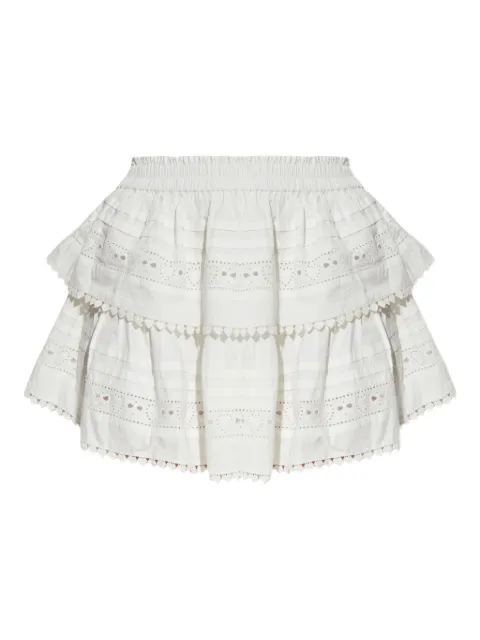 LoveShackFancy embroidered cotton mini skirt