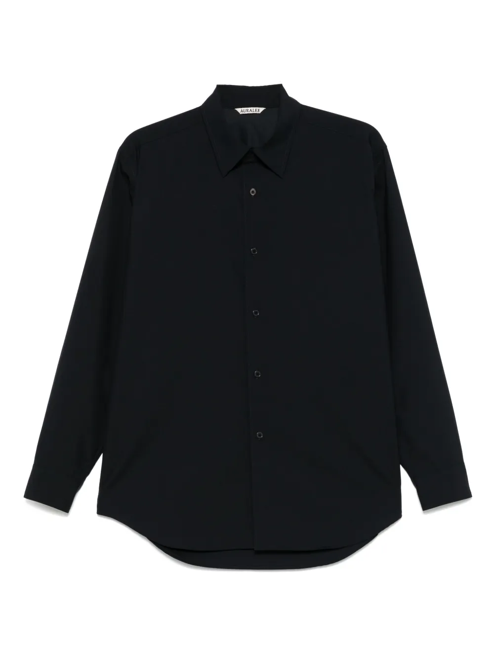 Auralee Wollen overhemd Blauw