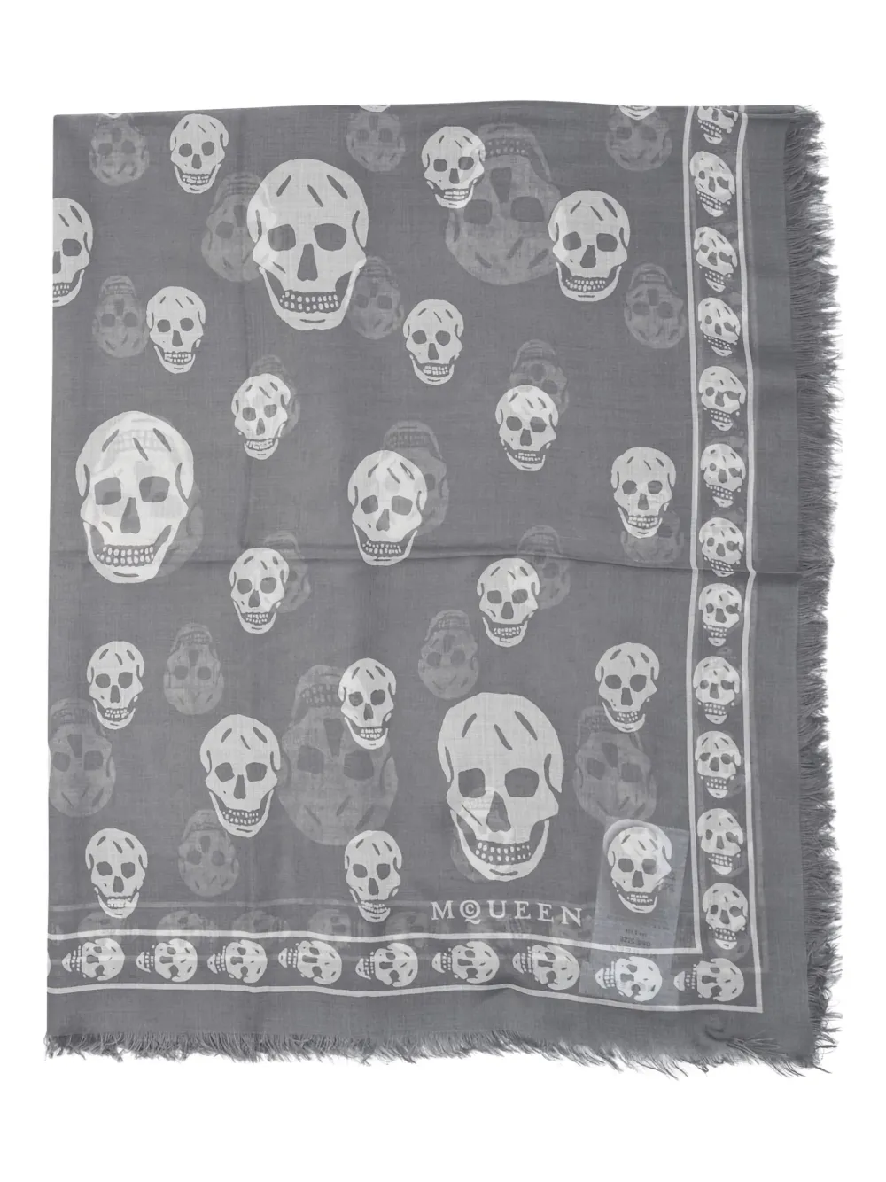 Alexander McQueen skull-print scarf | Grey | Image 1