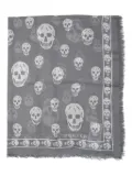 Alexander McQueen skull-print scarf - Grey
