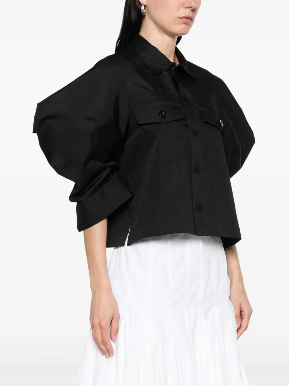 sacai Popeline blouse Zwart