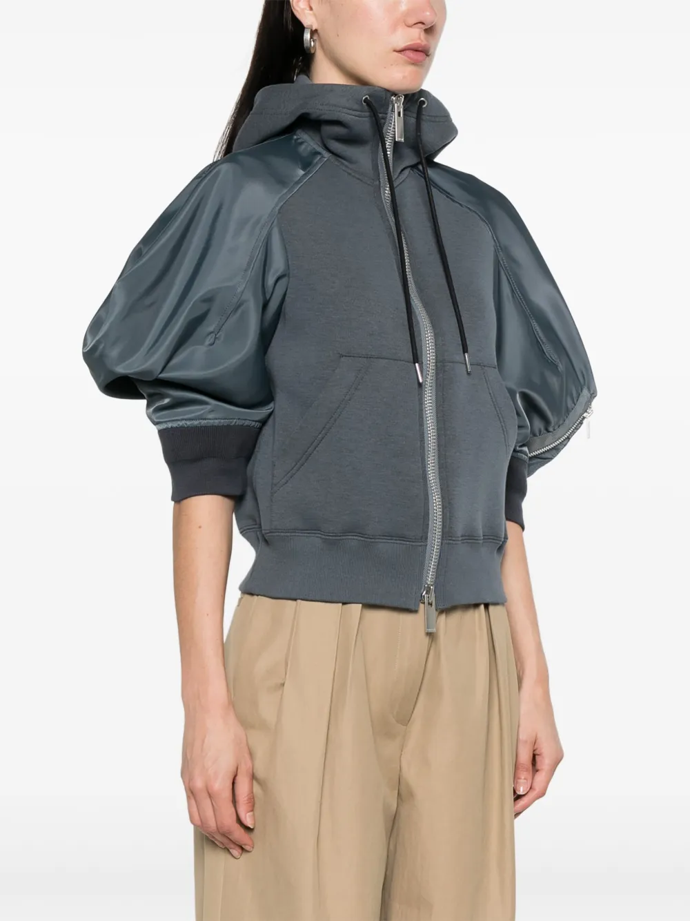 sacai Hoodie met vlakken Grijs