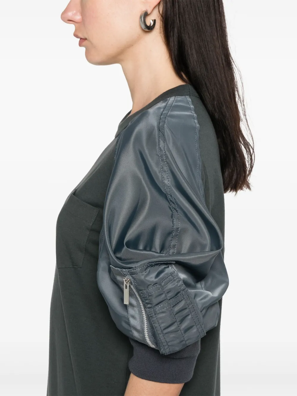 sacai Midi-jurk met vlakken Grijs