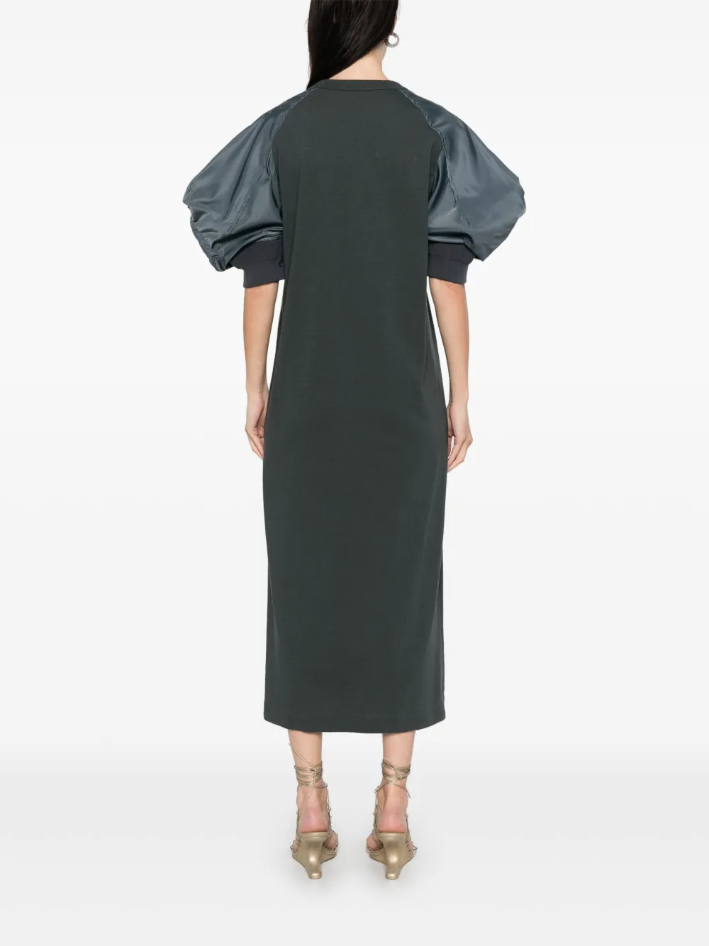 sacai Midi-jurk met vlakken Grijs
