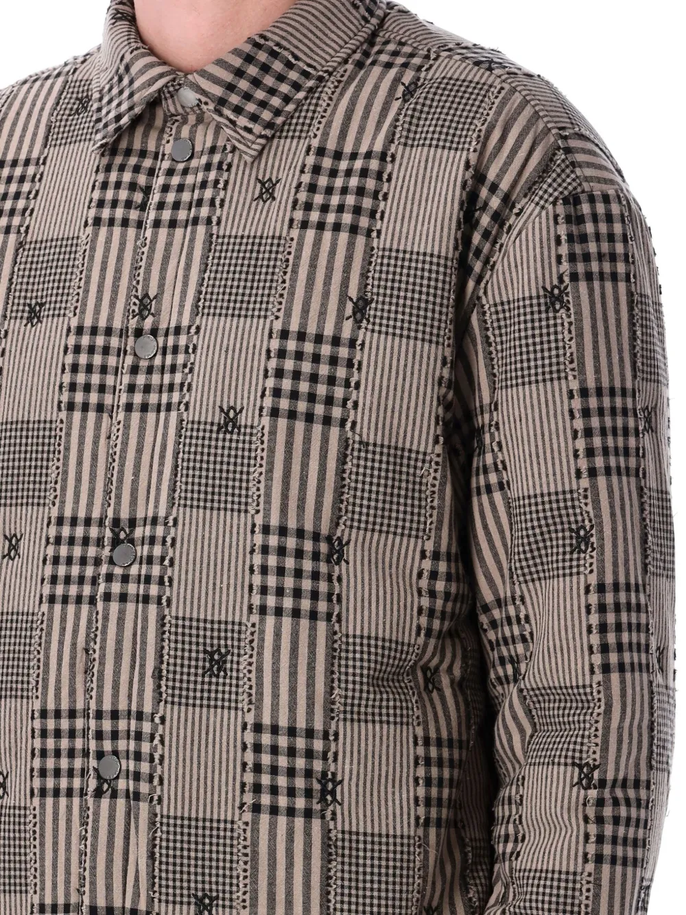 Daily Paper Check-patterned Shirt In Grau