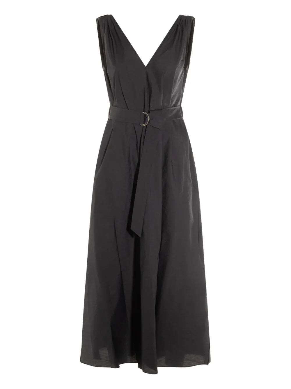Brunello Cucinelli Popeline midi-jurk Blauw