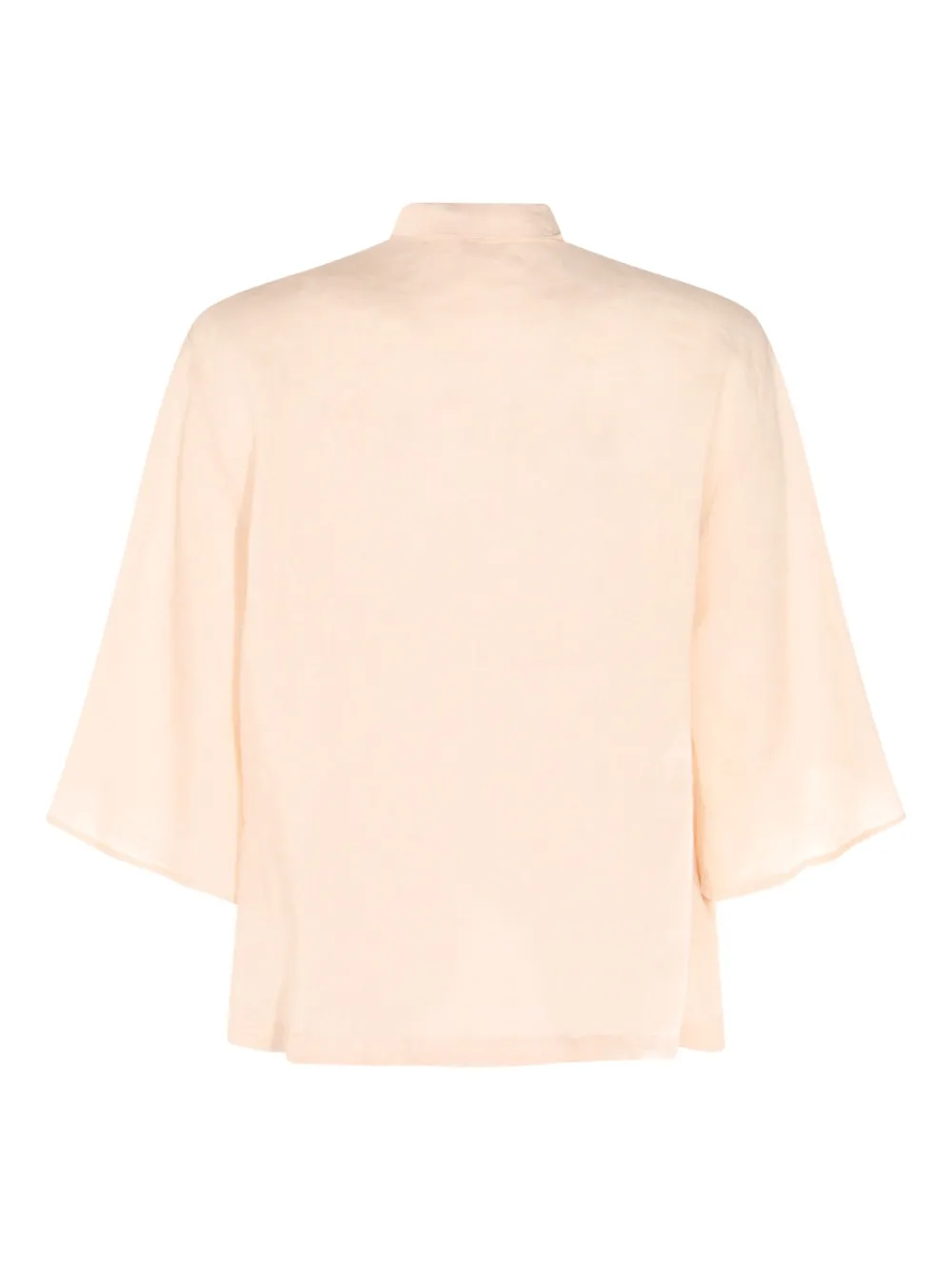 Glanshirt Blouse met gestrikte hals - Roze