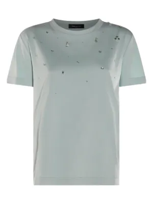 FABIANA FILIPPI コットンジャージー Tシャツ スパンコール付き FABIANA FILIPPI コットンジャージー Tシャツ スパンコール付き