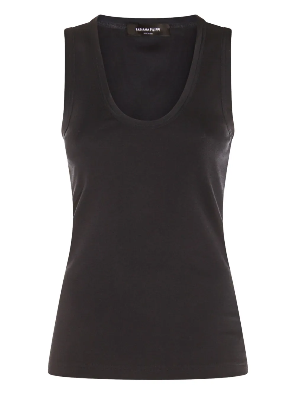 Shop Fabiana Filippi Cotton Tank Top In Blue
