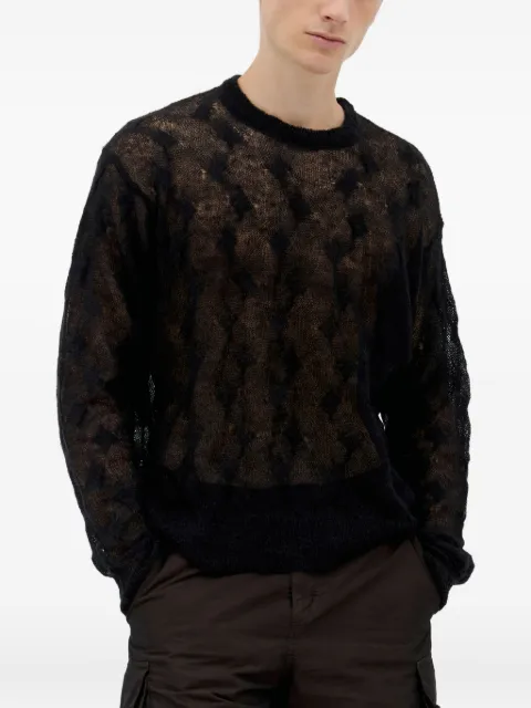 Jason Markk cable-knit semi-sheer sweater