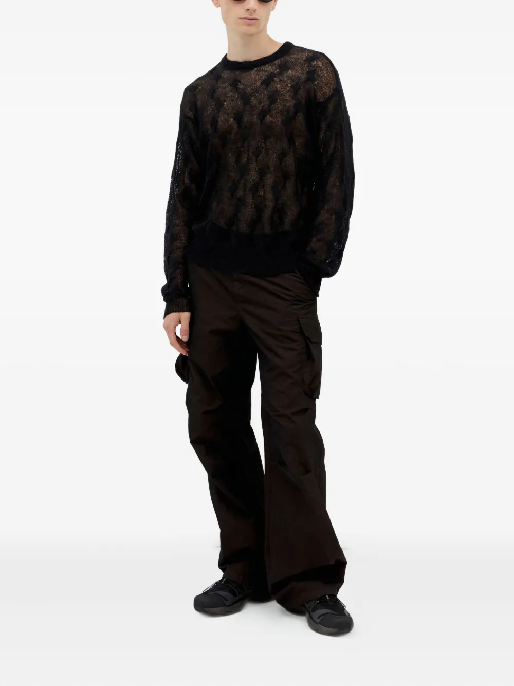 Jason Markk cable-knit semi-sheer sweater | Knitted Sweaters | Image 2