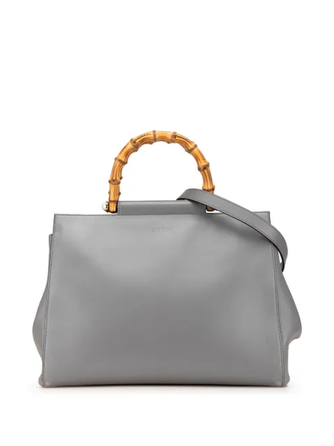 Gucci Pre-Owned 2000-2015 Medium Leather Bamboo Nymphaea satchel