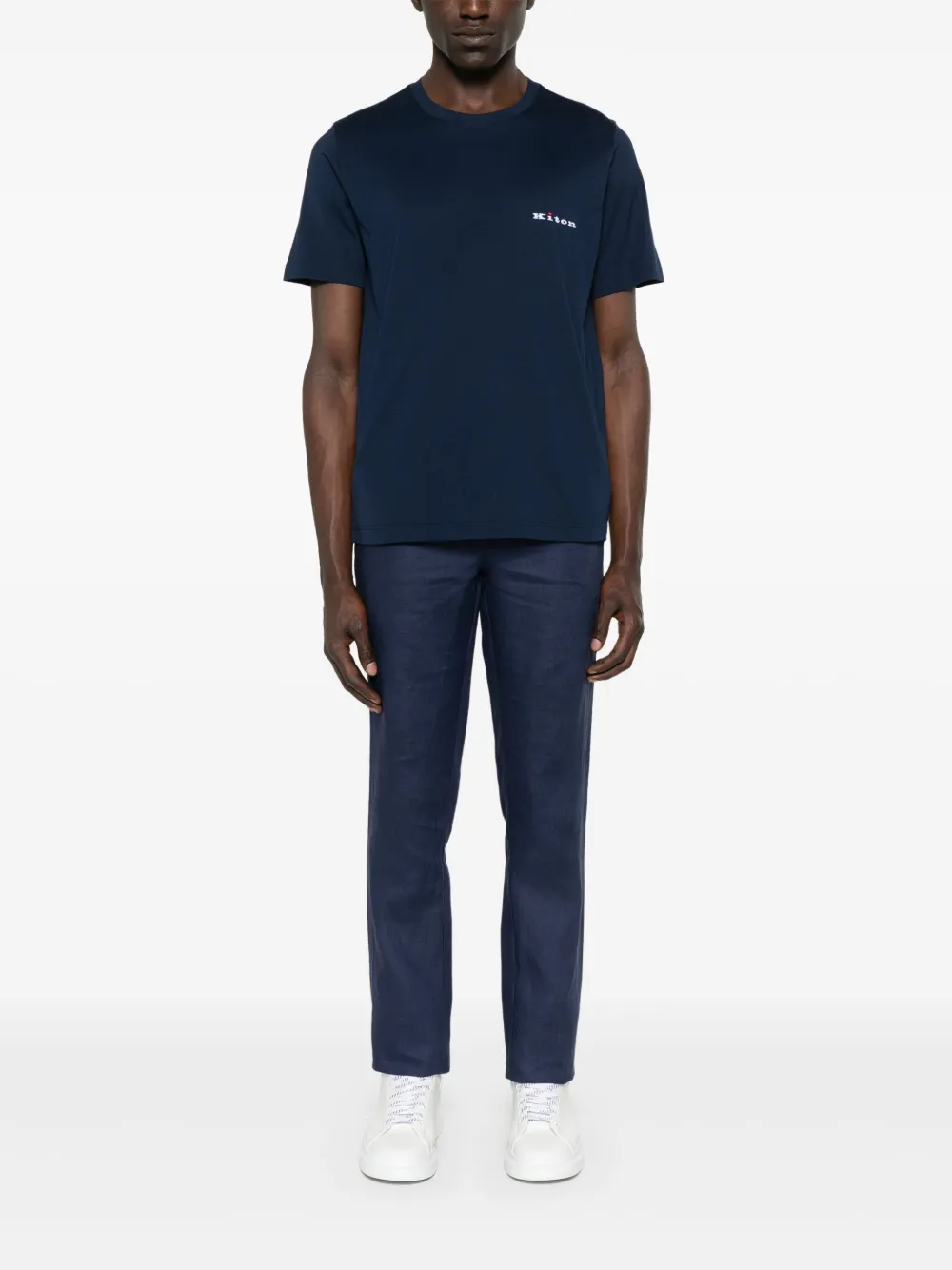 Kiton Linnen broek - Blauw