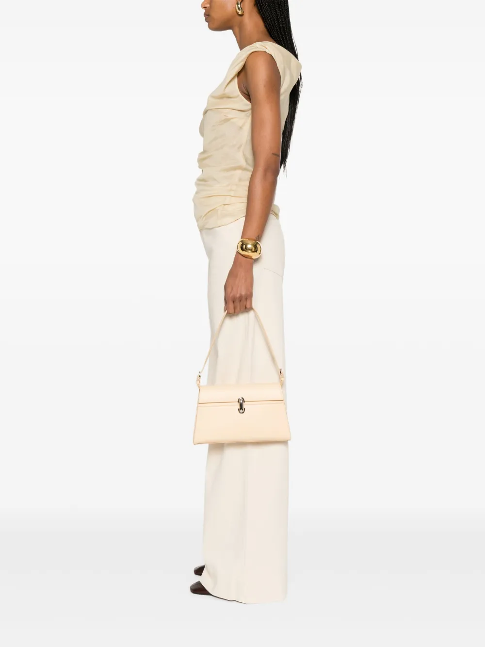 Savette Leren schoudertas - Beige