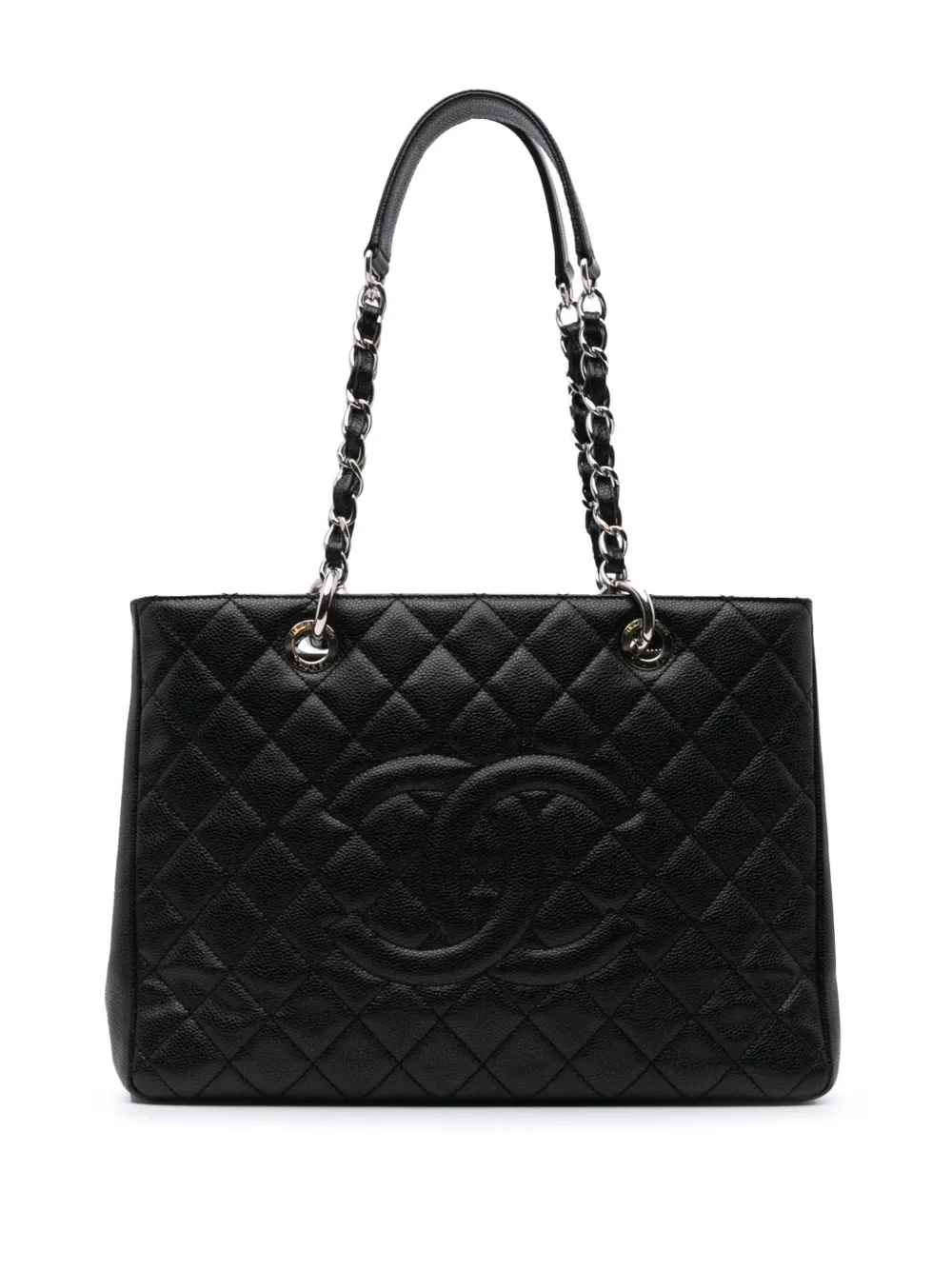 CHANEL Pre-Owned 2011 キャビア グランド ショッピング トートバッグ - ブラック CHANEL Pre-Owned 2011 キャビア グランド ショッピング トートバッグ - ブラック