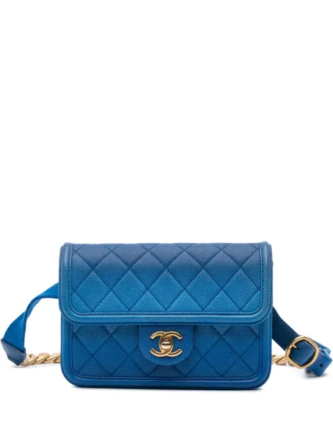CHANEL Pre-Owned 2019 Quilted Caviar Sunset On The Sea Flap belt bag