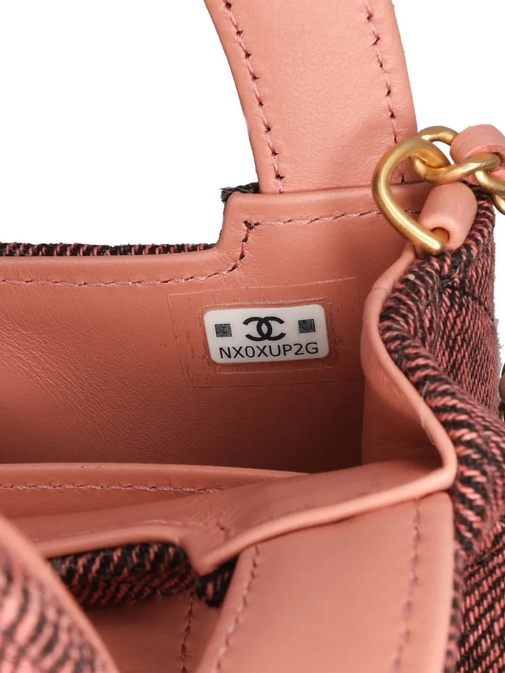 Pre-owned Chanel 2021-2024 Nano Quilted Denim Kelly Shopper Bag Satchel In Pink