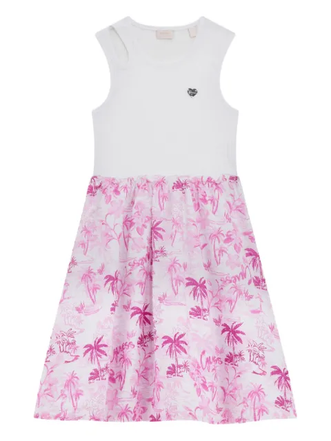 guess kids palm tree-print dress