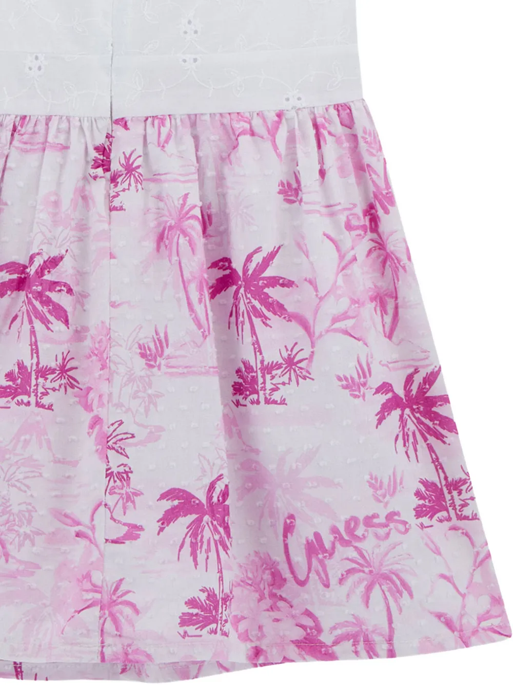 guess kids Jurk met palmboomprint Wit