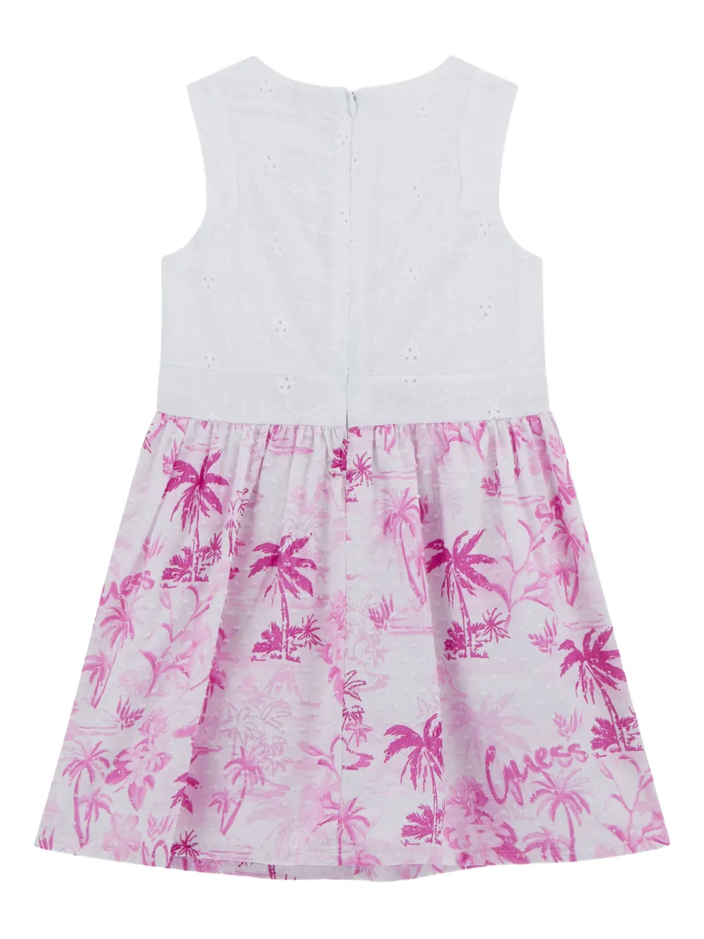 guess kids Jurk met palmboomprint Wit