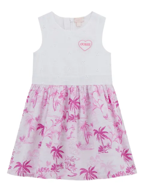 guess kids palm tree-print dress
