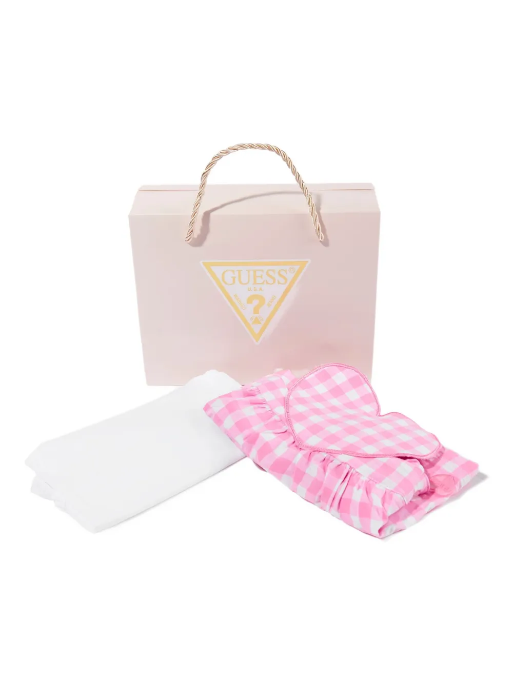 guess kids Jurk en romper met gingham-ruit Roze
