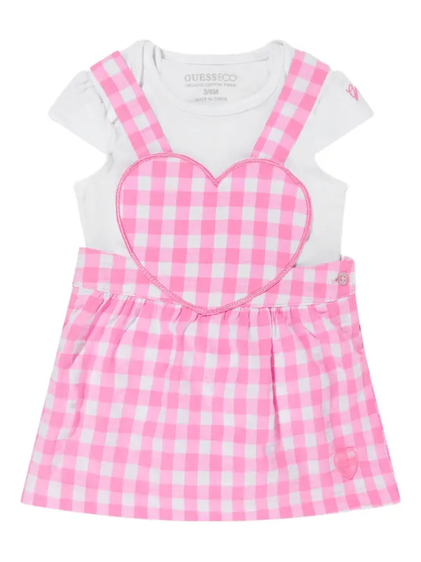 Guess Kids Gingham Dress And Body Set Pink FARFETCH IN
