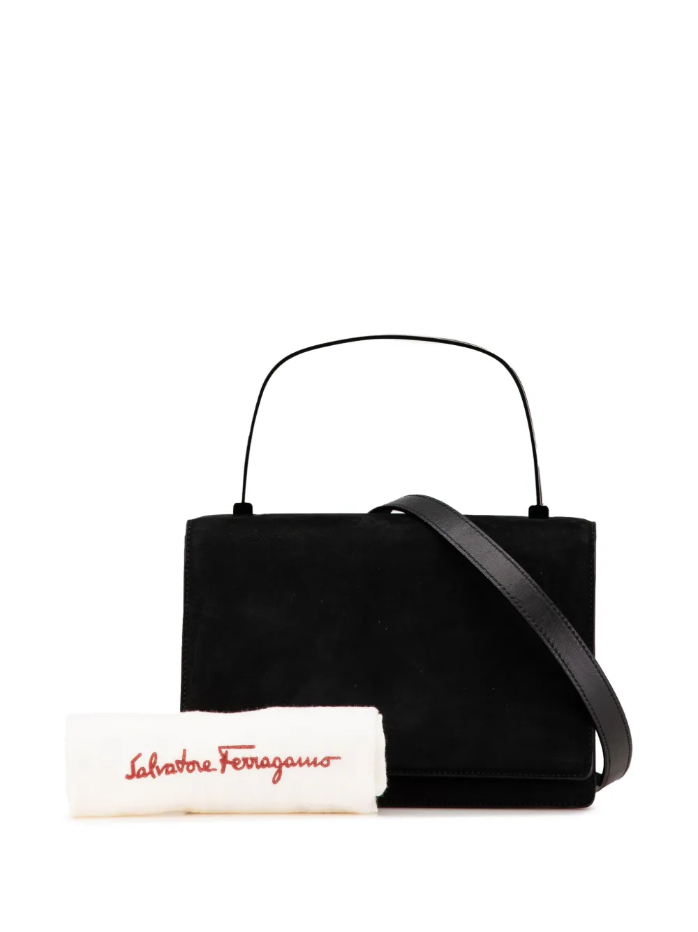 SALVATORE FERRAGAMO ラウントトゥレスアッフスニカ 【関税込】 Ferragamo Pre-Owned 2000-2024 Suede Metal Top Handle Bag