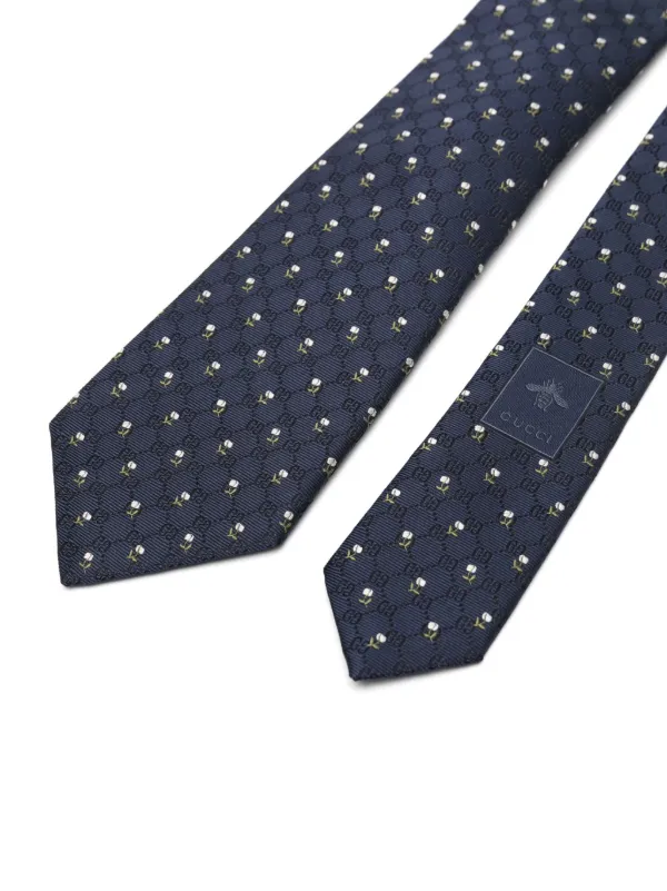 Gucci Monogram Tie | Blue | FARFETCH RO