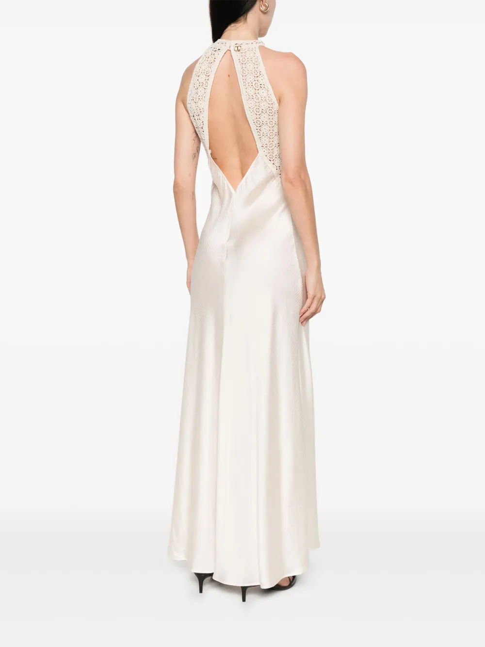 Shop Twinset Panelled Maxi Dress In Neutrals