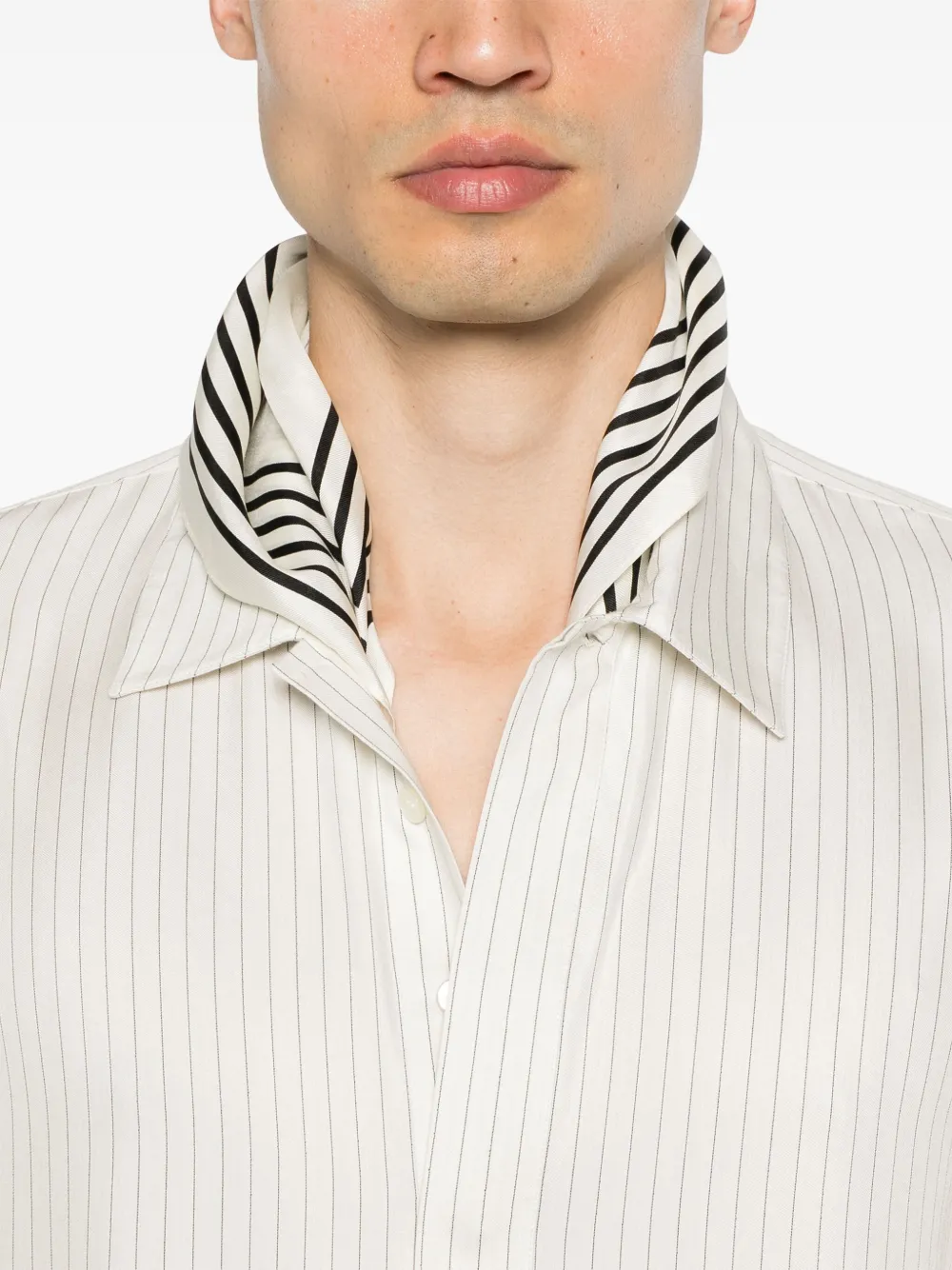 Saint Laurent Gestreept overhemd Beige