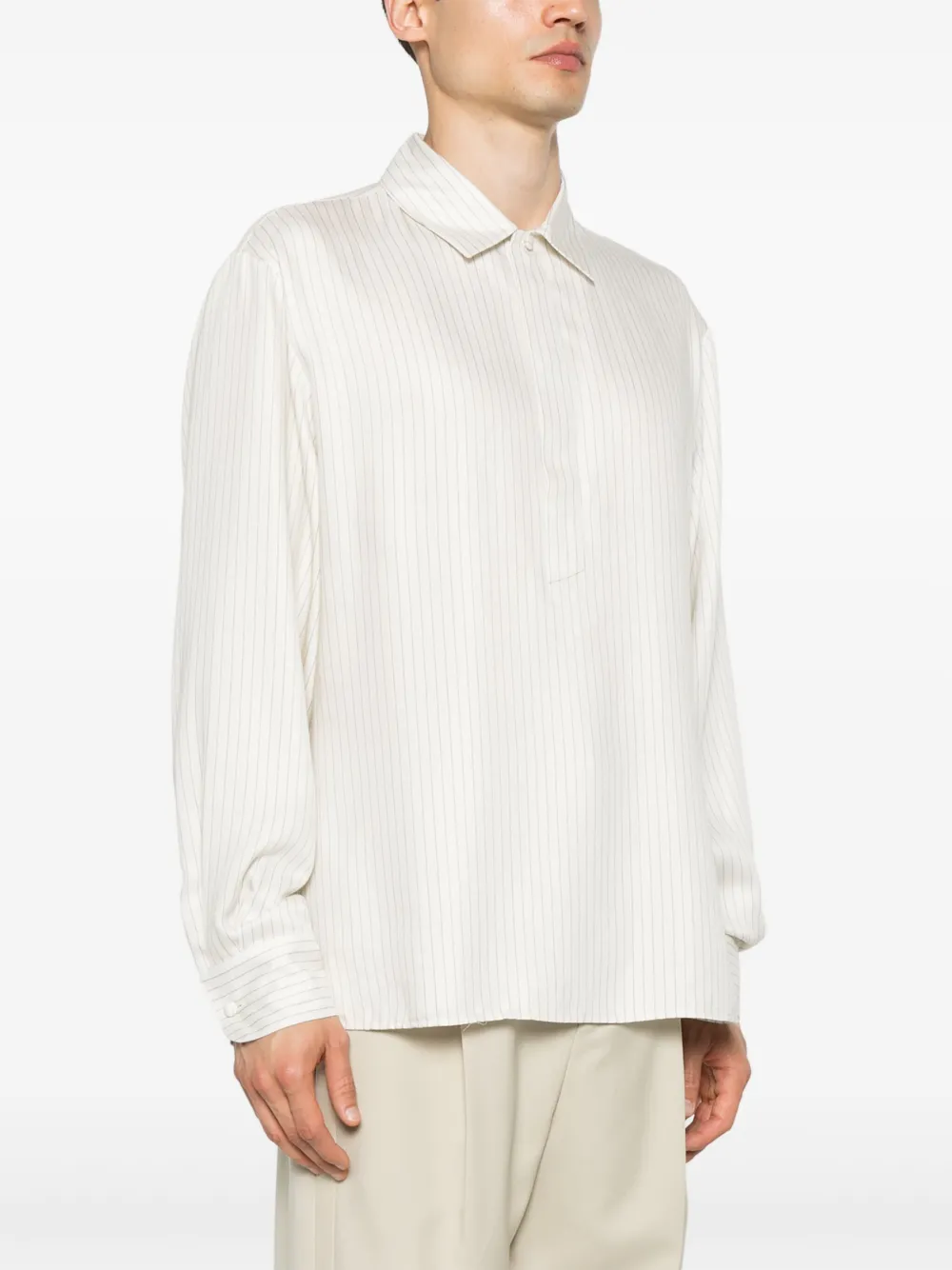 Saint Laurent Gestreept overhemd Beige
