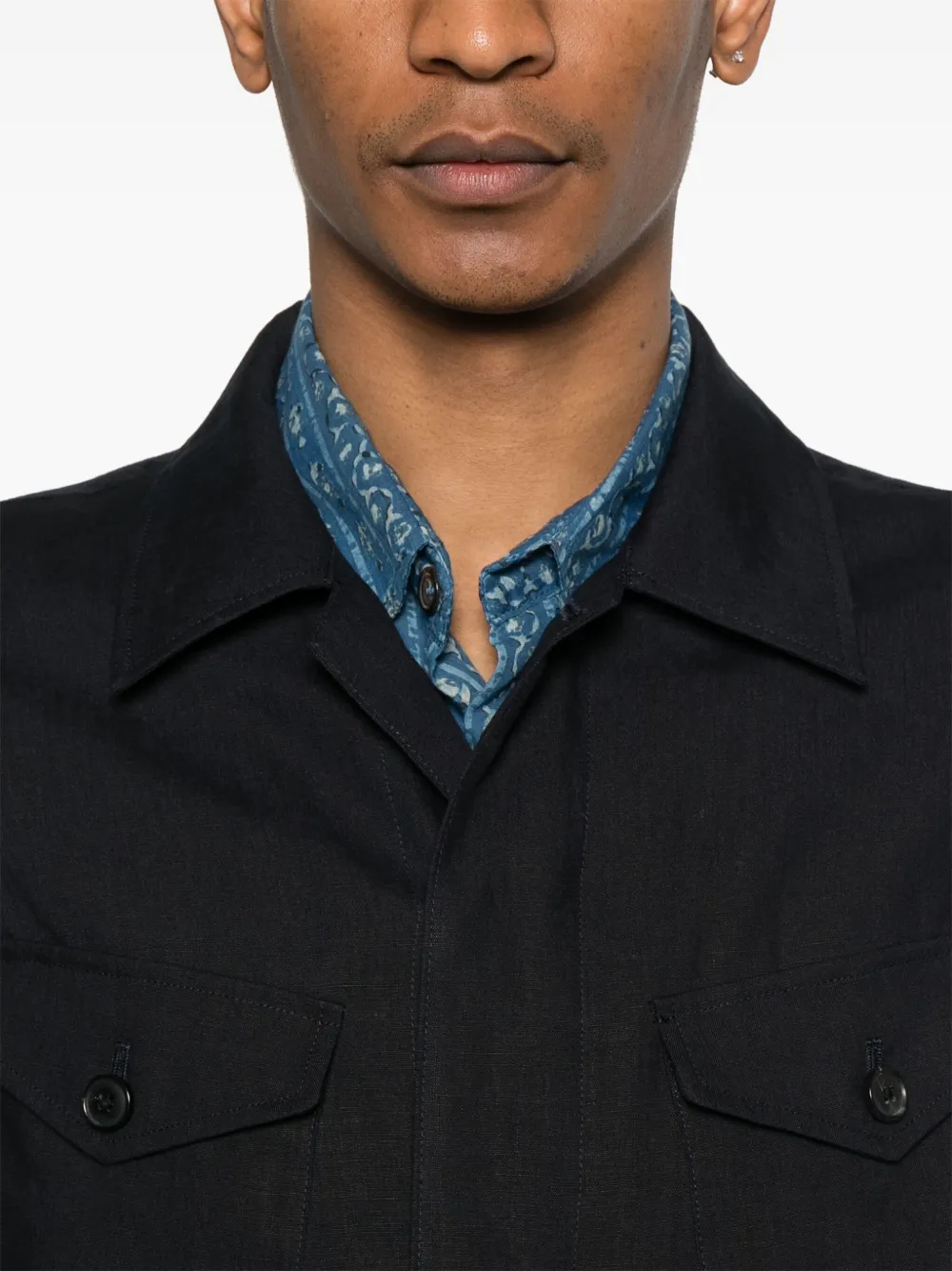 Shop Paul Smith Linen Jacket In Blue