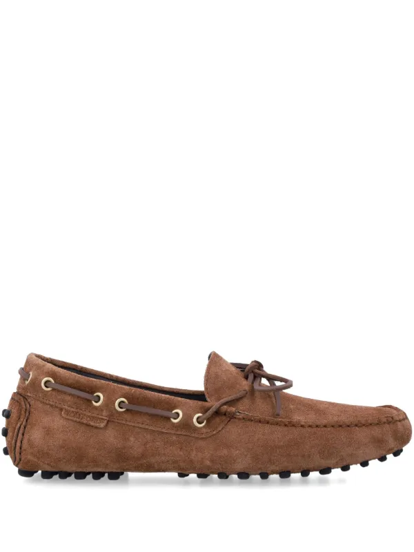 TOM FORD Rod Suede Driving Loafers | Brown | FARFETCH