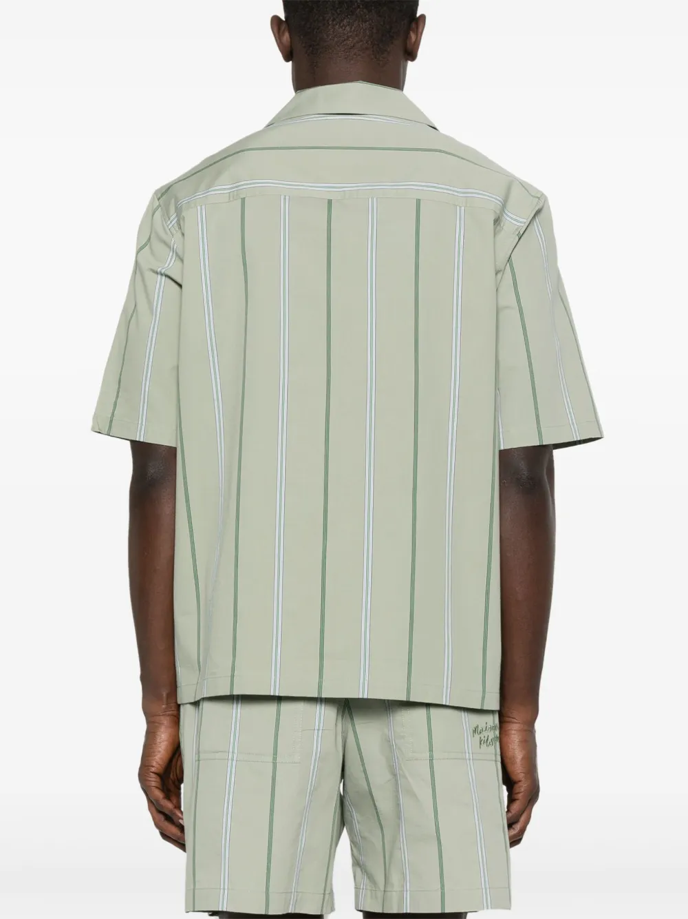 Maison Kitsuné Gestreept overhemd Groen
