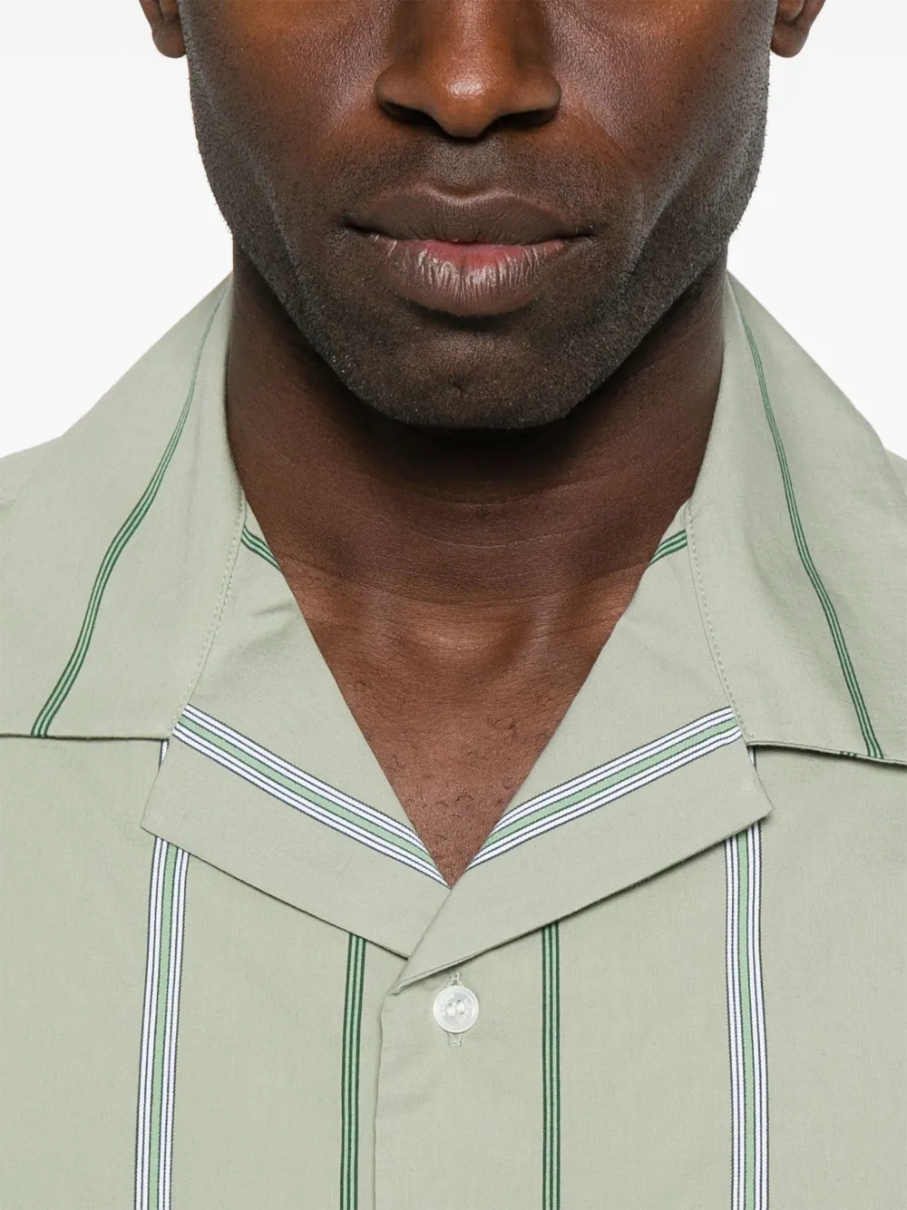 Maison Kitsuné Gestreept overhemd Groen