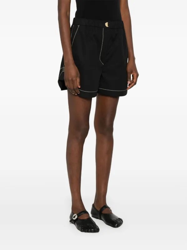 ショートパンツ SPORTMAX SS25 LACRIMA - Cotton shorts (2512141052600 005) Sportmax cotton shorts Lacrima black color smooth