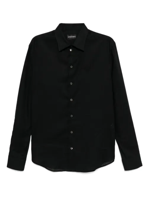Chemise à logo brodé - Emporio Armani - Modalova