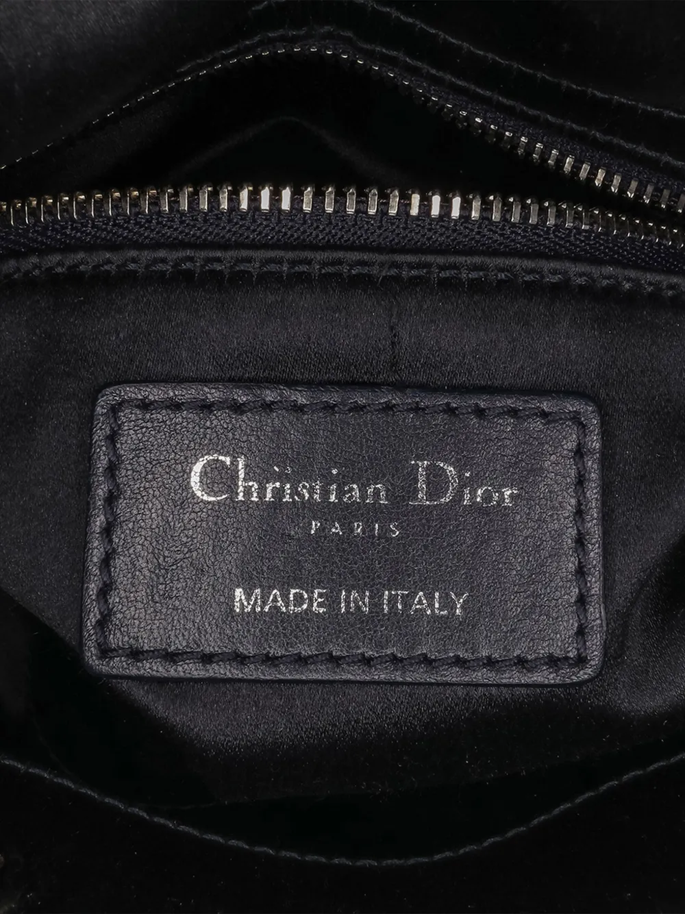 Pre-owned Dior 2019 Mini Satin Cannage Strass Crystal Embellished Lady  Satchel In Black