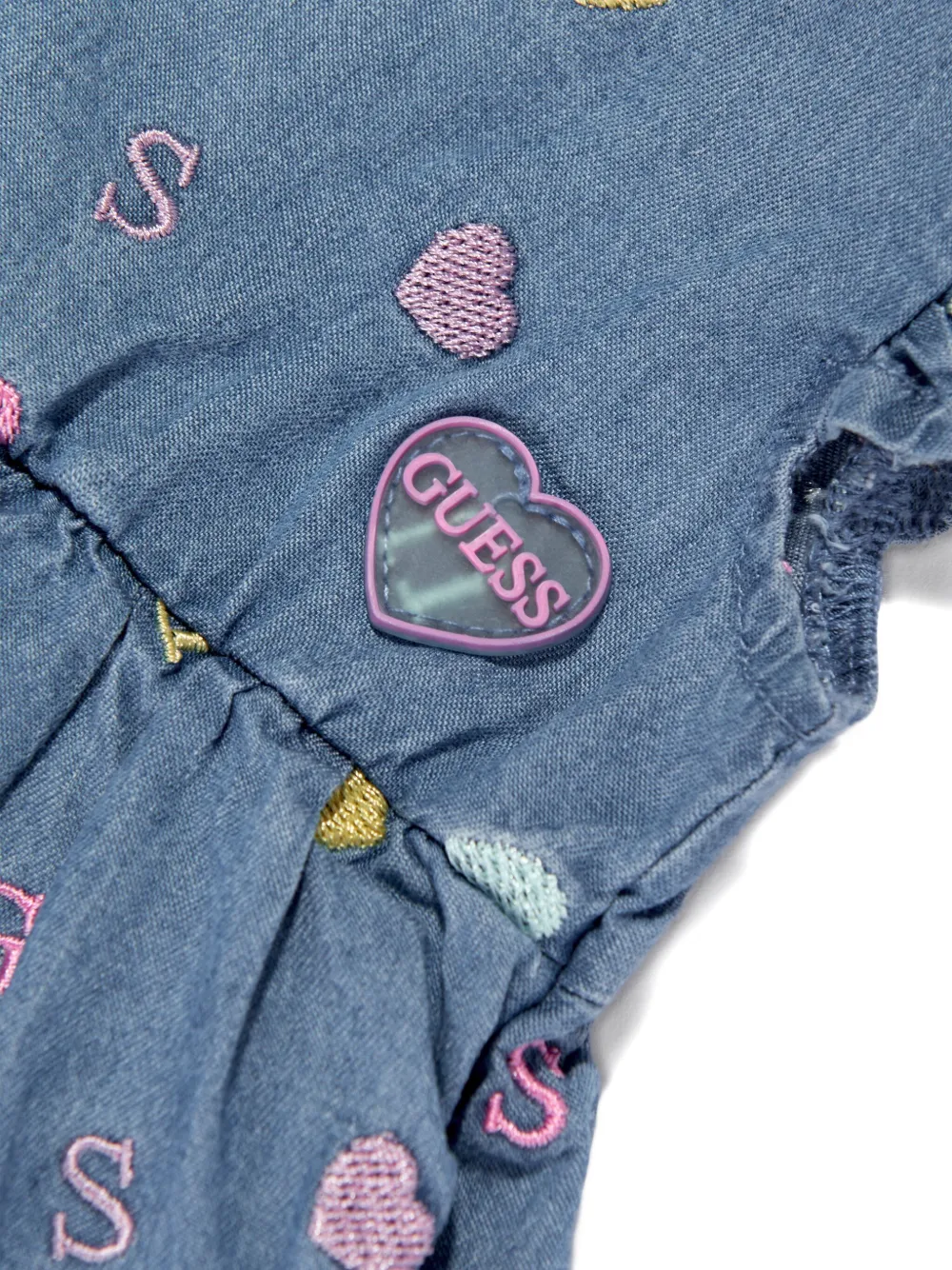 guess kids Jurk met borduurwerk Blauw