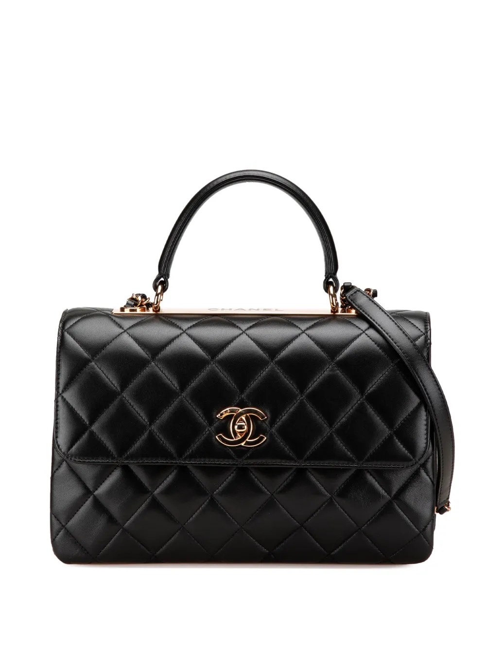 CHANEL Pre-Owned 2021-2024 Medium Lambskin Trendy CC Flap satchel | Black | Image 1