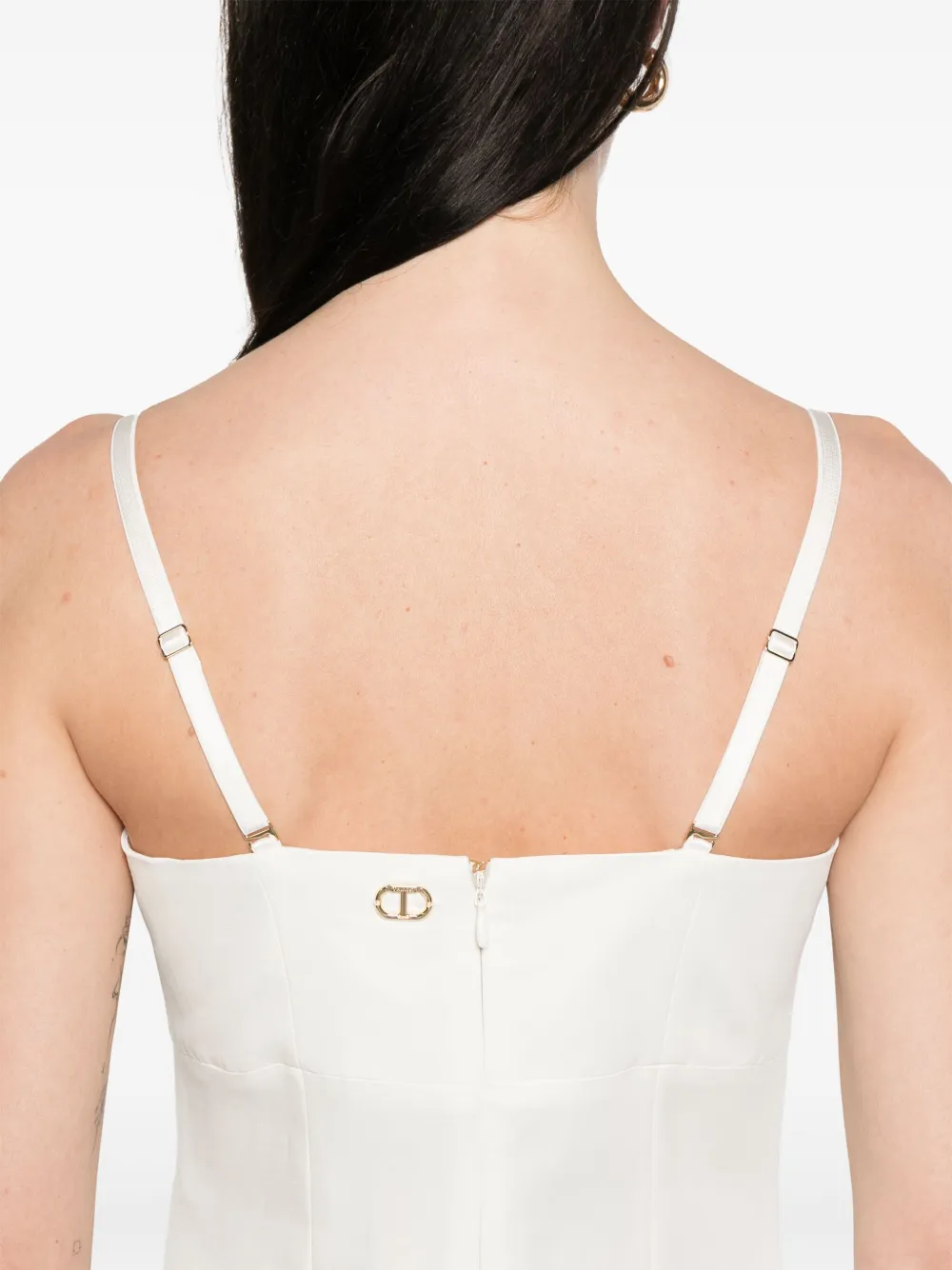 Twinset White Midi Dress With Side Slit In White